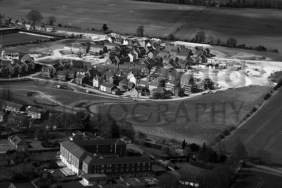 Part of the new Old Sarum housing development. (B&W)