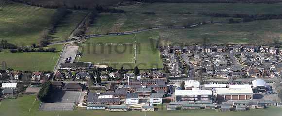 Laverstock looking east.  Laverstock & Ford FC.  Wyvern Coll., St. Josephs, & St. Edmunds Sch. (B&W)